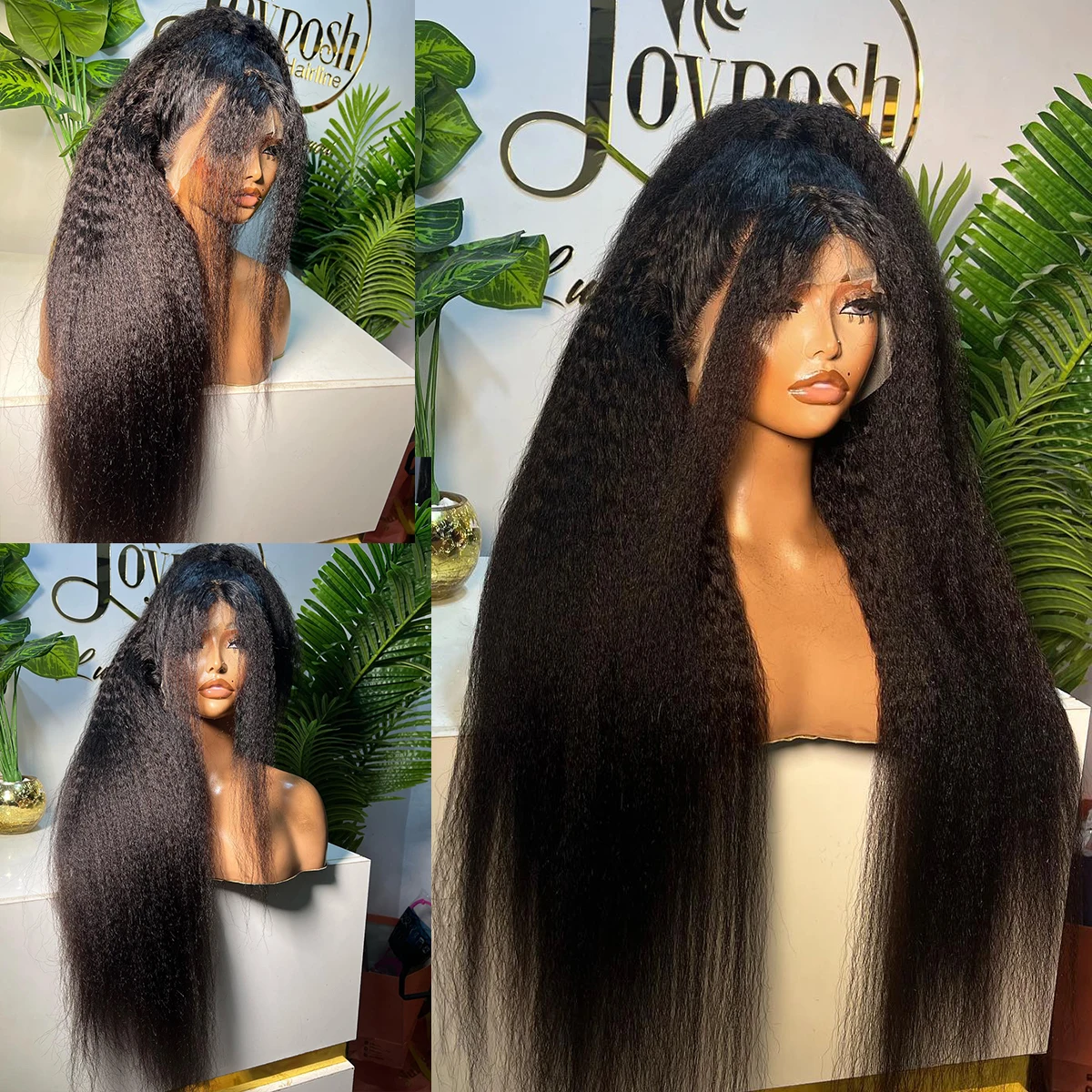 

18-36 Inch Kinky Straight 400 Density Wig 360 Full Lace Glueless 100% Human Hair Curly Wig 13x4 HD Lace Front Brazilian Remy Wig