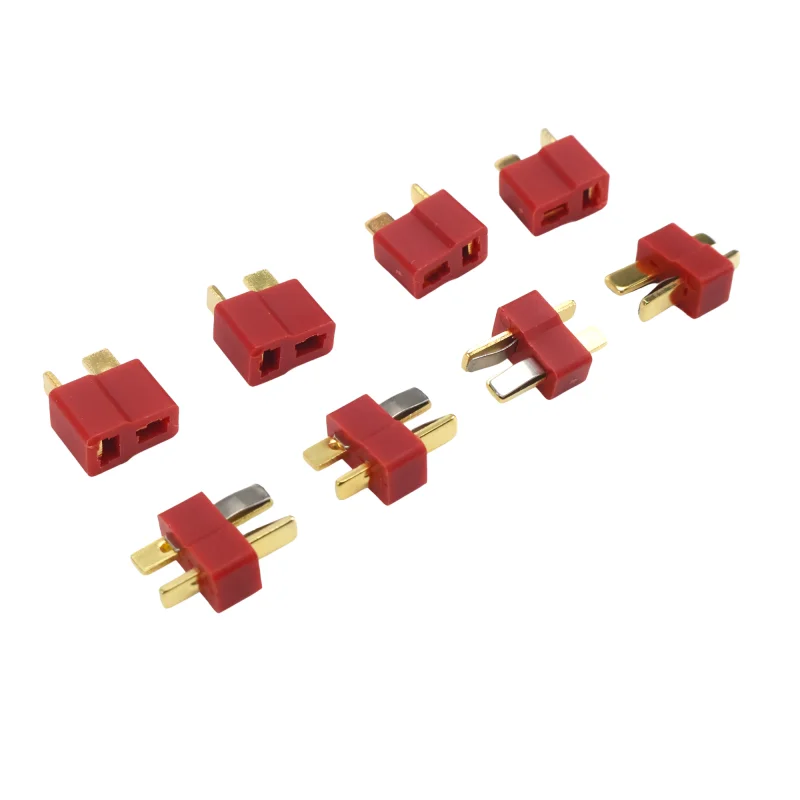 リモコンクアッドコプターリチウム電池リモコンUAV航空機部品用の真新しいT型プラグオスおよびメスコネクタ