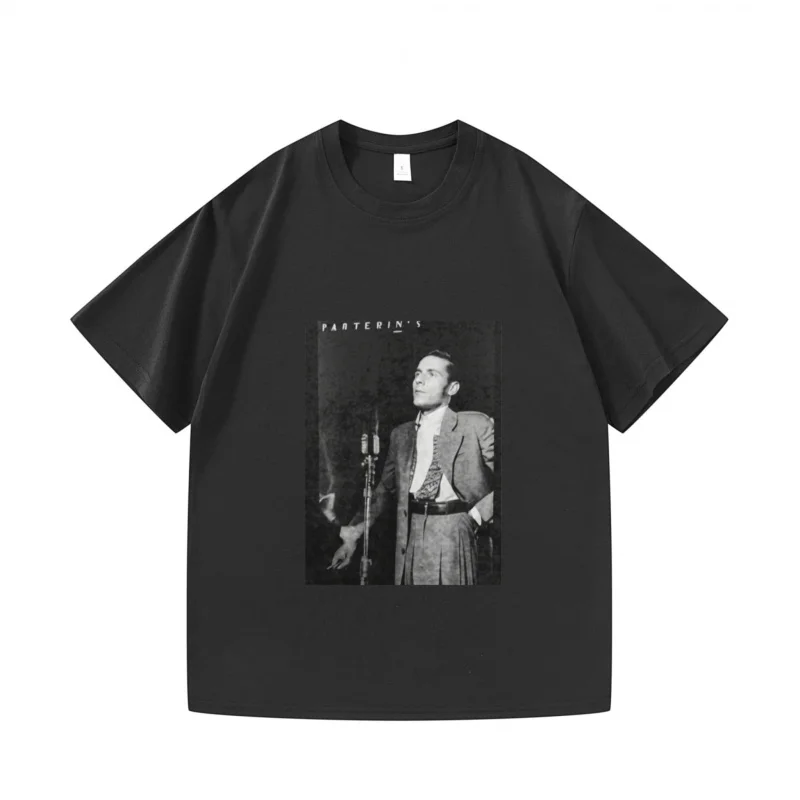 

Мужская футболка черная винтажная повседневная повседневная футболка с принтом музыканта в уличном стиле, модная футболка