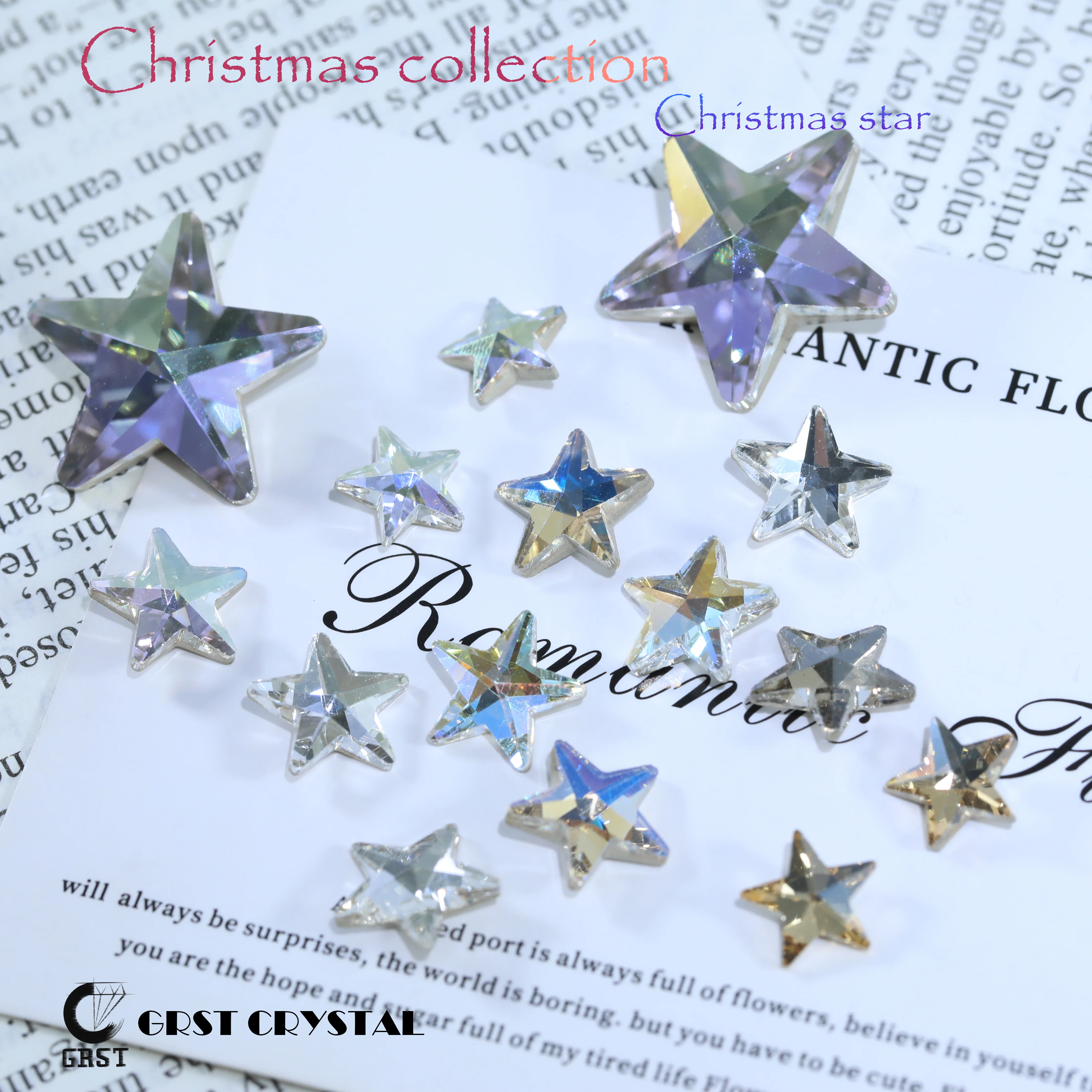 Glänzende Kristall-Weihnachtskollektion Weihnachtsstern Fancy Stone Strasssteine DIY Handwerk Haarschmuck Nagelkunst Taschen Hochzeitskleid – Detail 4
