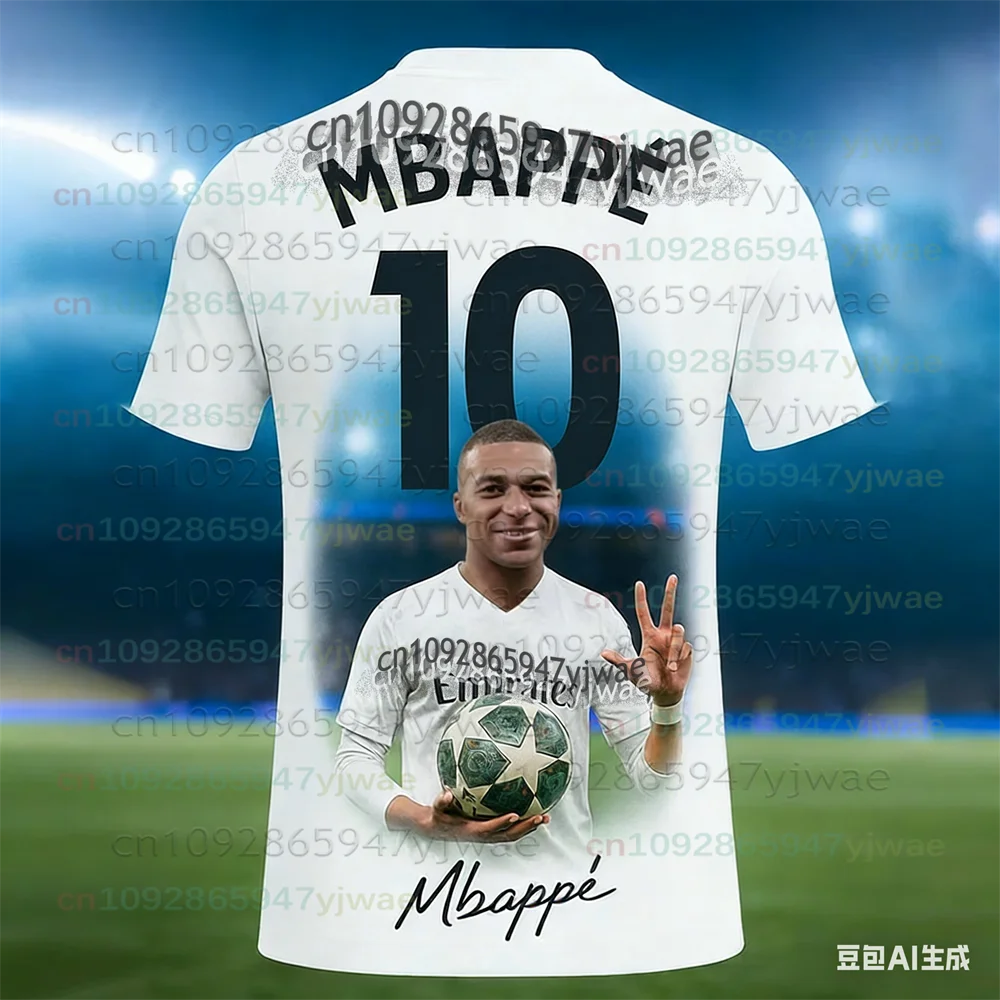 2026 New Mbappé 3D Print Football Fans Jersey Men's Women's Children's T-shirt Summer Breathable Casual Street Short Sleeve Tops image 4