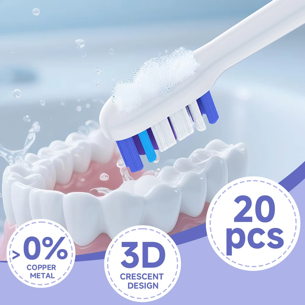 

20pcs Replacement Brush Heads Compatible with Philips Sonicare DiamondClean HX5/HX6/HX9 Series Electric Toothbrush Heads