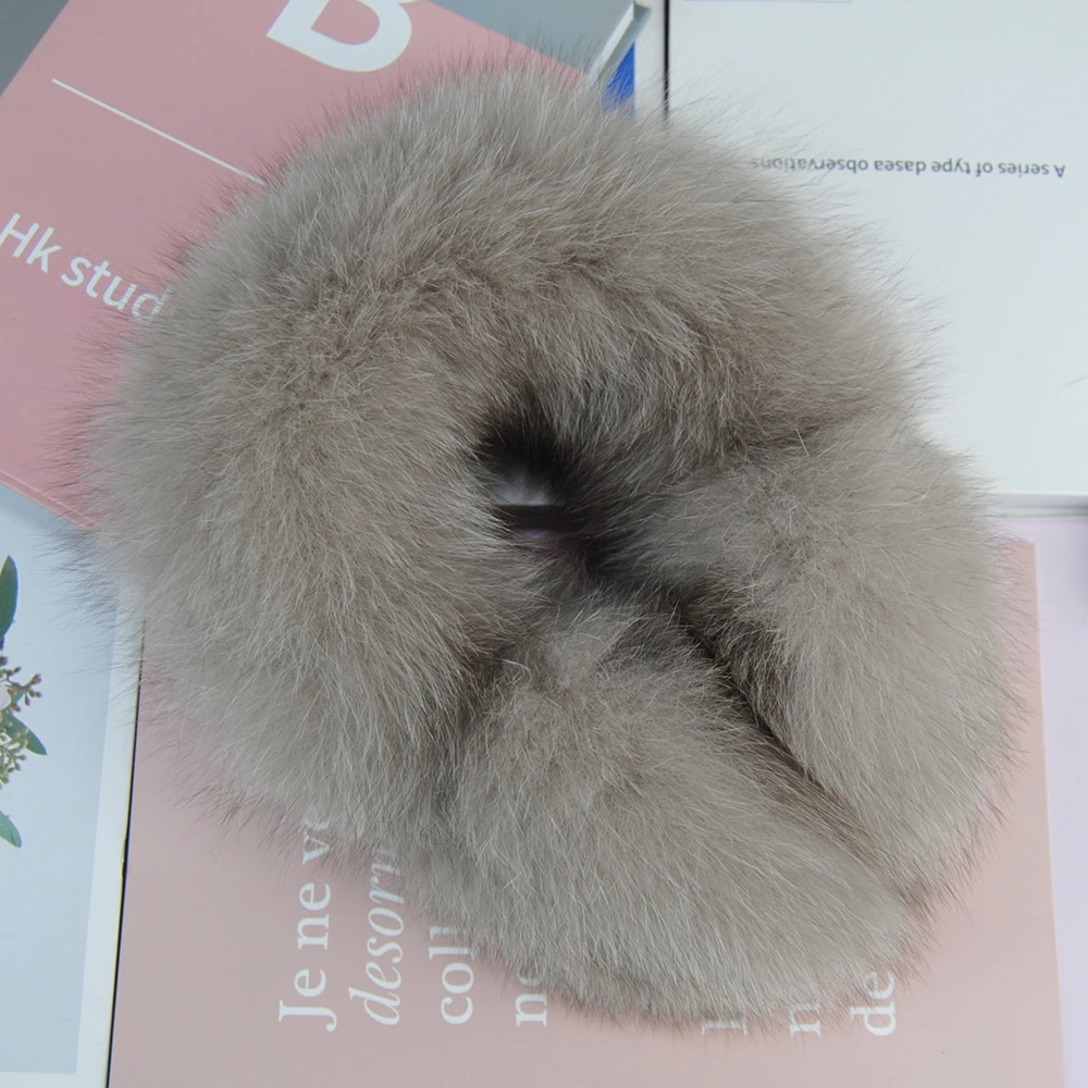 2024 New Fashion Women 100% Natural Real Fox Fur Earmuffs Plush Winter Warm Big Fox Fur Ear Muffs Girls Luxury Fox Fur Earmuff