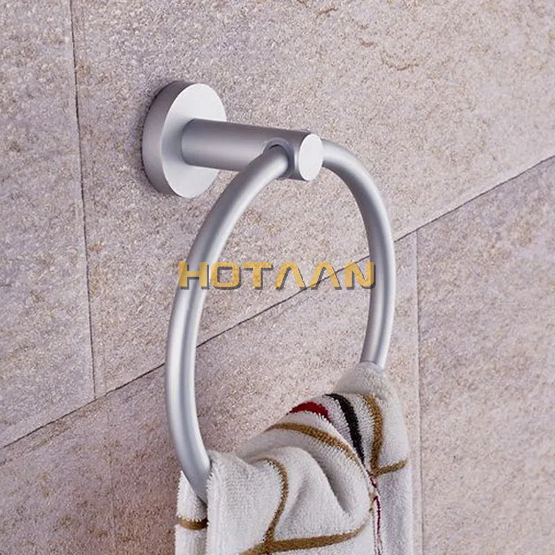 Tragbare Handtuch Racks Runde Aluminium Handtuch Halter Ringe Wand Montiert Bad Zubehör Anti-Rost Handtuch Racks YT-12191