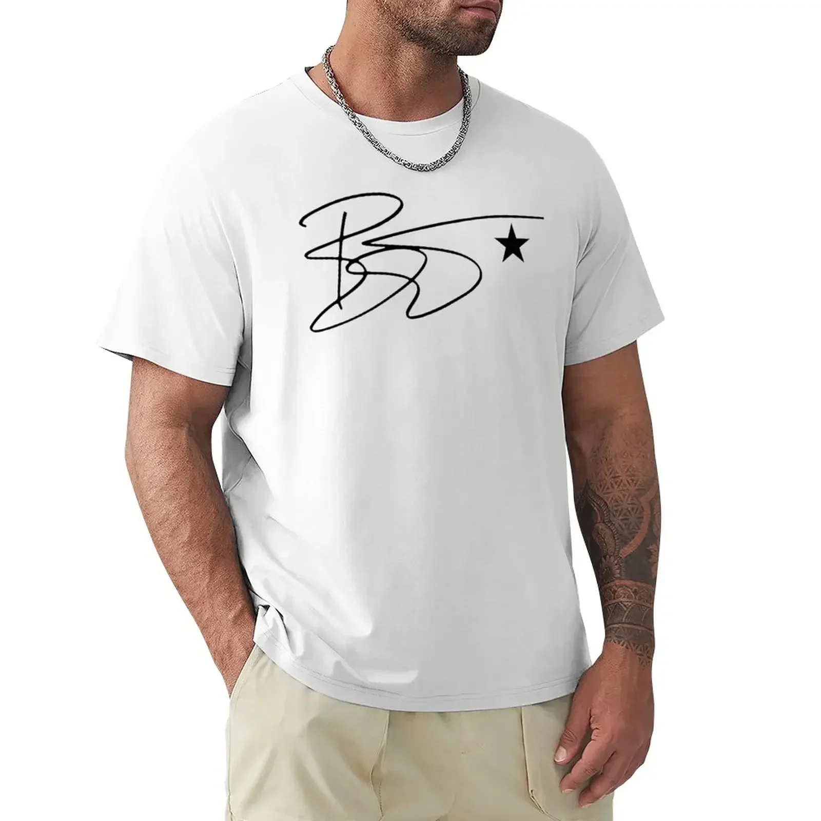 Bowie Signature with Blackstar T-Shirt Blouse summer tops heavyweights t shirts for men