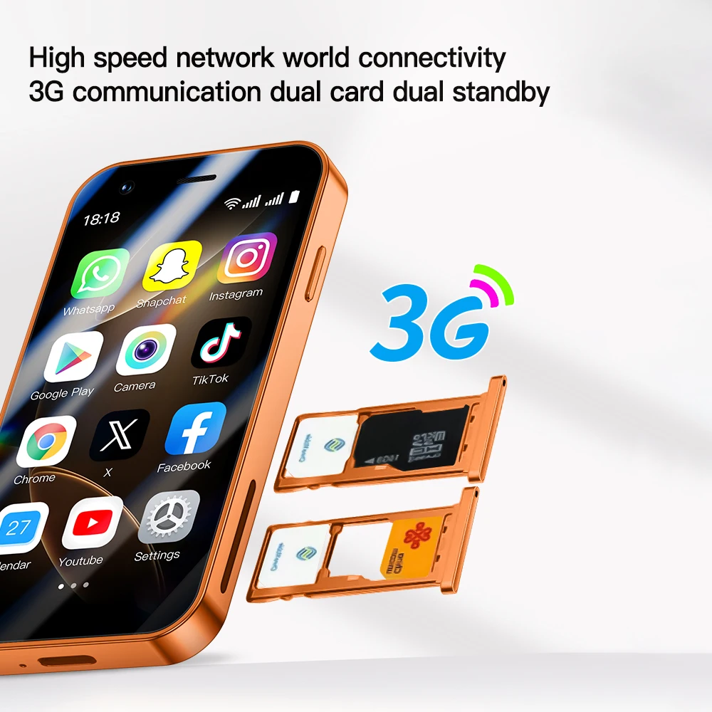 ONEMYTH A17 Mini Android8.1 هاتف ذكي 3.0 بوصة 2 جيجابايت رام 16 جيجابايت روم ثنائي الشريحة الاستعداد Play Store 3G هاتف صغير #6