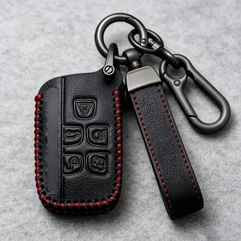Leather Car Remote Key Case Cover For Land Rover Evoque Freelander Velar Range Rover Sport Discovery 4 Jaguar XE XJ XF