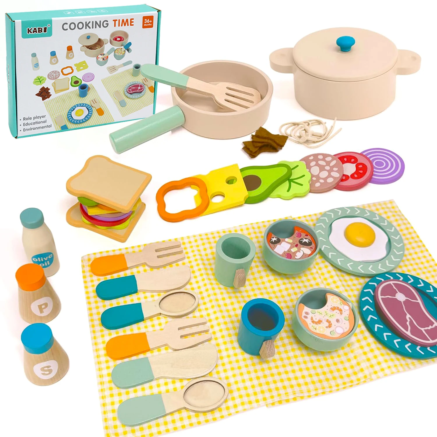 

Wooden Kitchen Toys Pretend Play Set Cut Meat Vegetables Simulation Kitchen Playhouse Game Montessori early Educational Toys