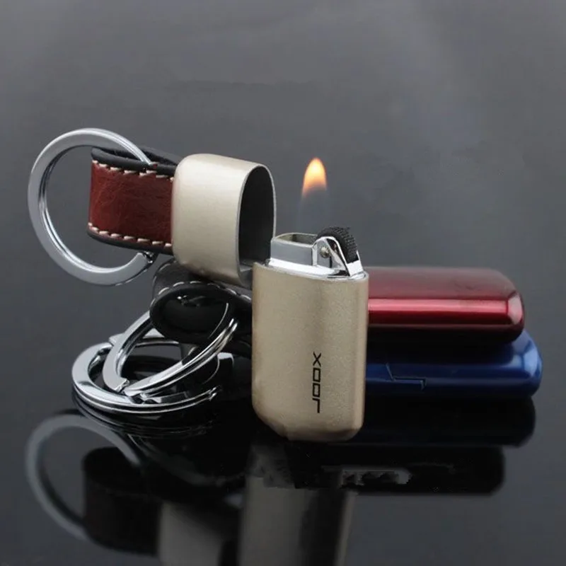 

Cute Metal Mini Grinding Wheel Keychain Lighter Windproof Inflatable Open Fire Portable Cigarette Lighter Outdoor Lighter