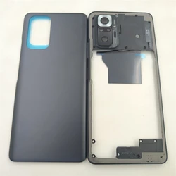 For Xiaomi Redmi Note 10 Pro 4G M2101K6G Full Housing Case Middle Frame +Battery Back Cover Rear Door With Camera Lens Replace