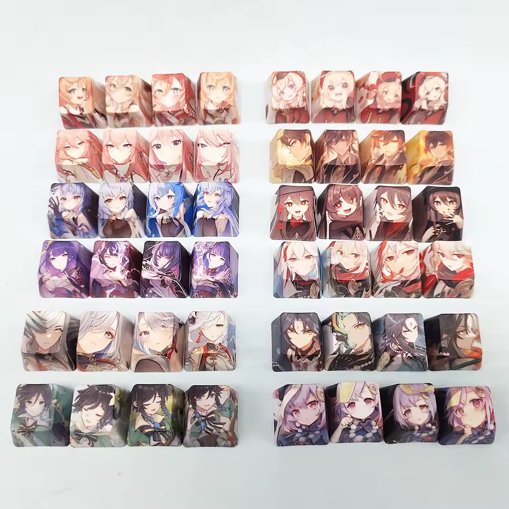 4Keys/Set R4 Keycap Hot Sublimate Key Cap PBT Anime Cartoon Cute Custom Mechanical Keyboard Cap Decorative  Accessories