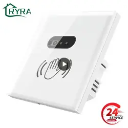 WIFI Tuya Smart Switch Wall Light Switch Wave Infrared Sensor Waterproof Glass On Off Lamp Work with Alexa Home