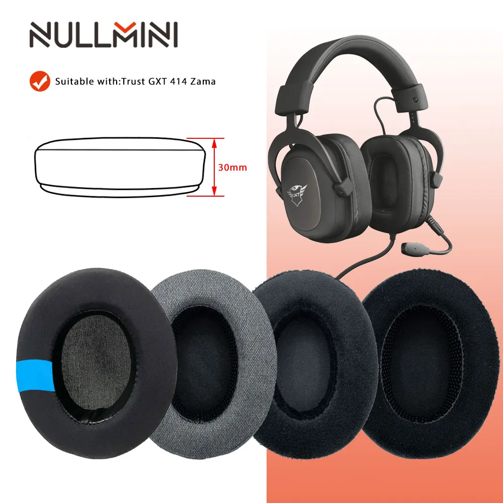 NullMini Replacement Earpads for Trust GXT 414 ZAMAK Headphones Cooling Gel Earmuff