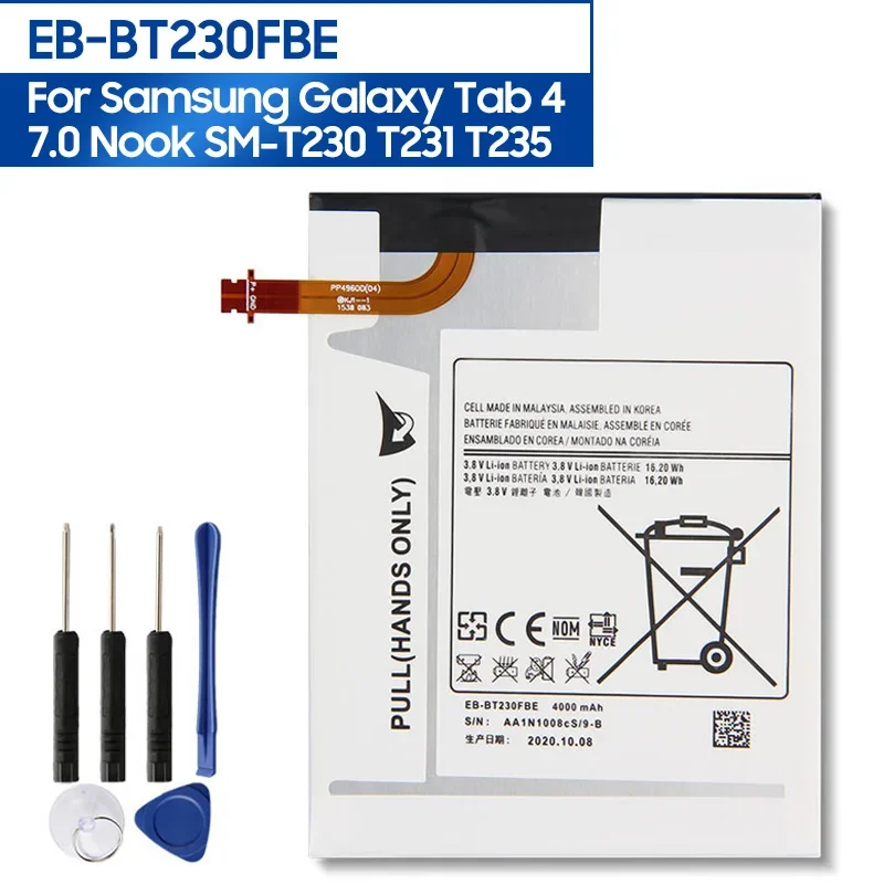 

NEW Replacement Tablet Battery EB-BT230FBE For SAMSUNG Galaxy Tab 4 7.0 Nook SM-T230 SM-T231 T235 EB-BT230FBU 4000mAh