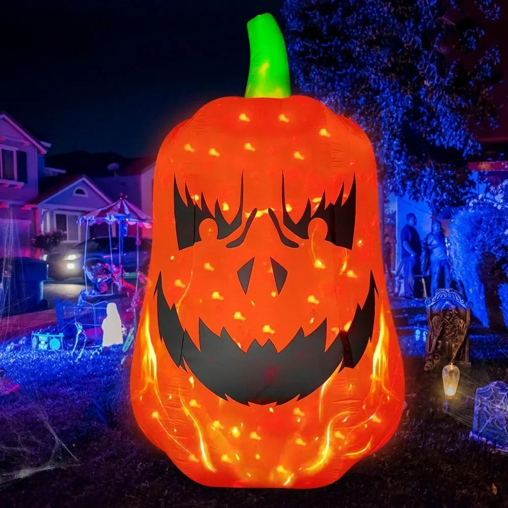 

Halloween Inflatable, Gigantic Inflatable Pumpkin with Flash LED Lighted Blow Up Decoration for Holiday, Inflatable Halloween