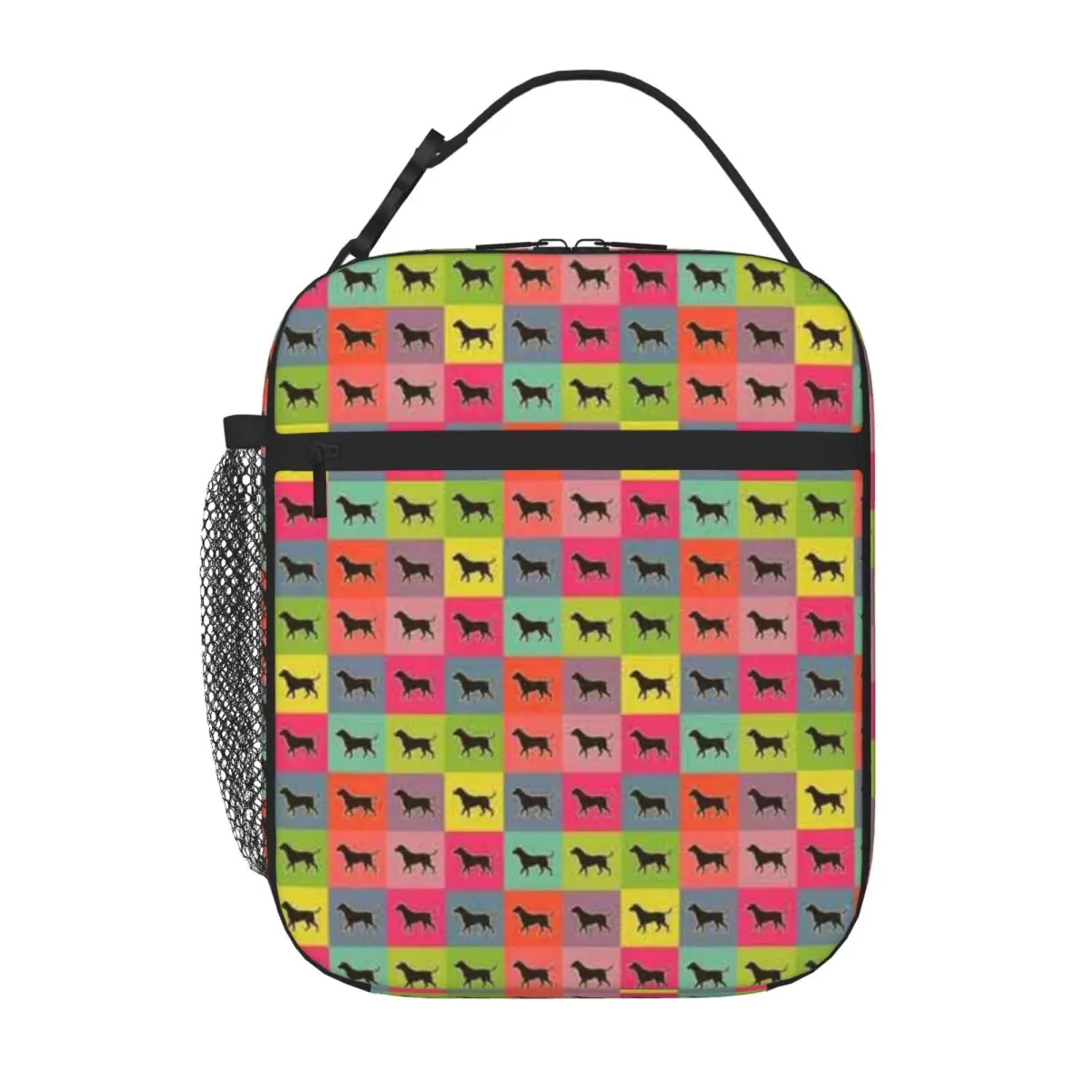 Bestselling Colorful Patchwork Dogs Abstract Durable Lunch Bag Middle School Lunch Bag
