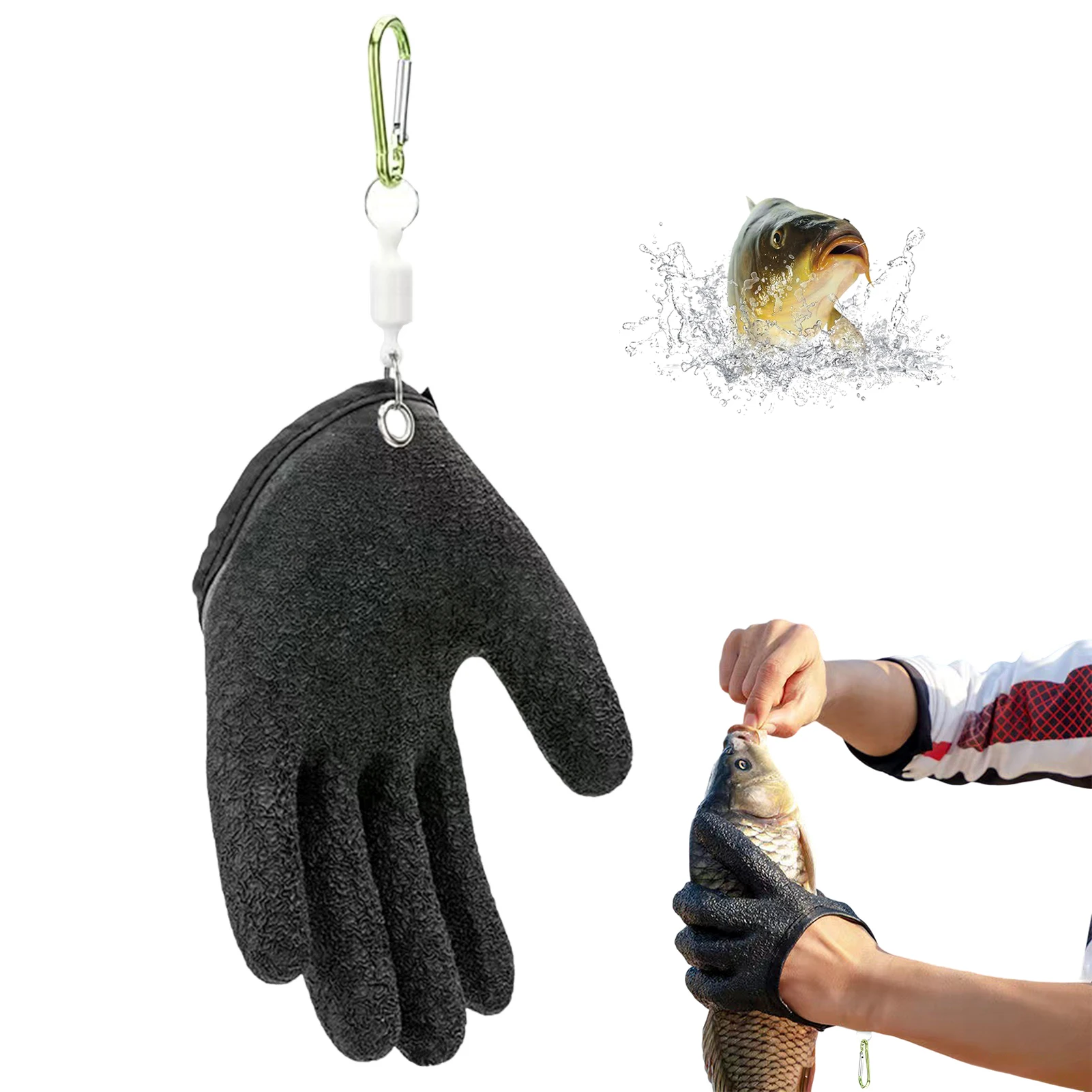 Portable Anti Slip Fishing Gloves Waterproof And Anti Puncture Sea Fishing Gloves With Magnetic Hook Practical Fishing Accessory