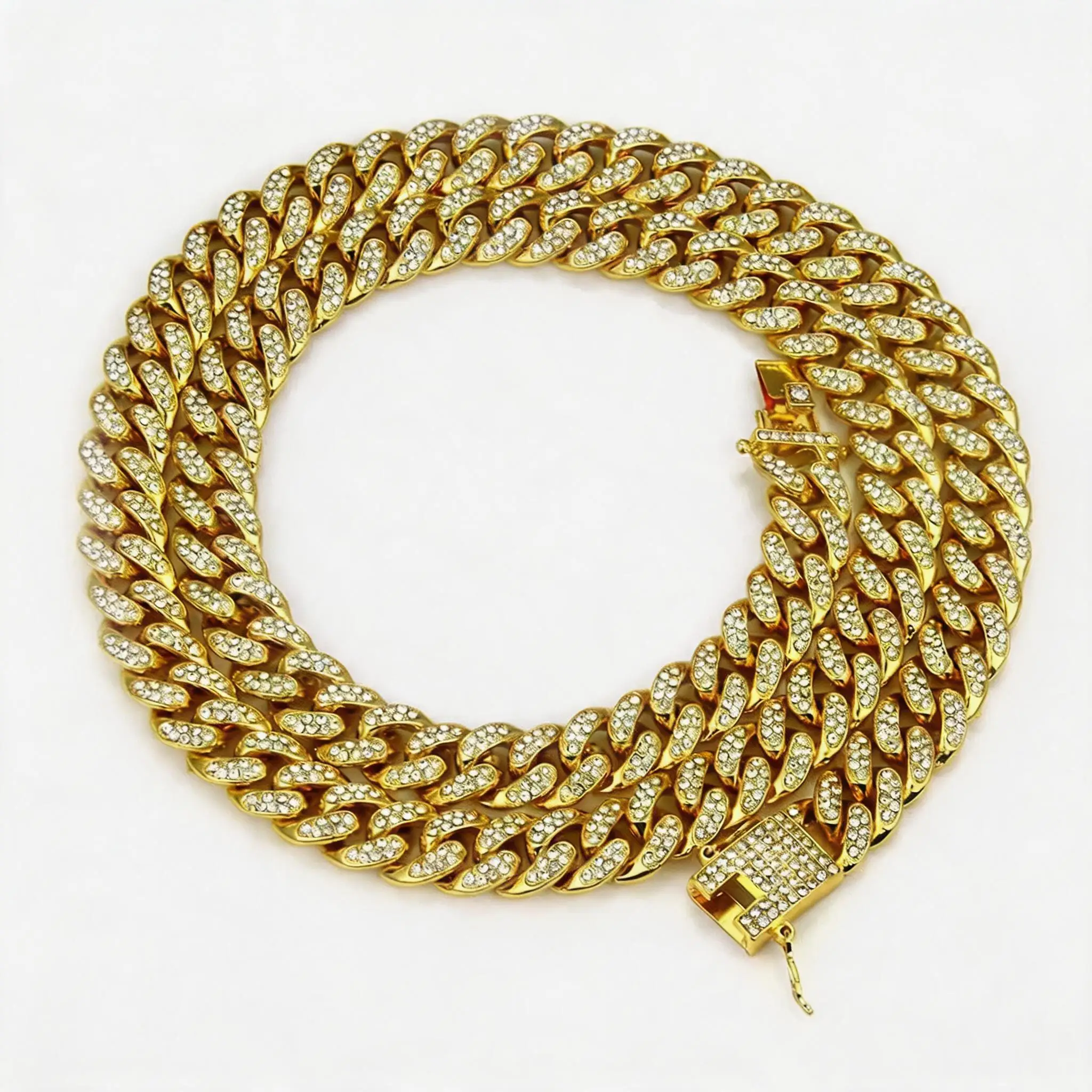

Men's 13MM Full Zircon Cuban Link Necklace Heavy Iced Out Hip Hop Bling Chain Party Jewelry