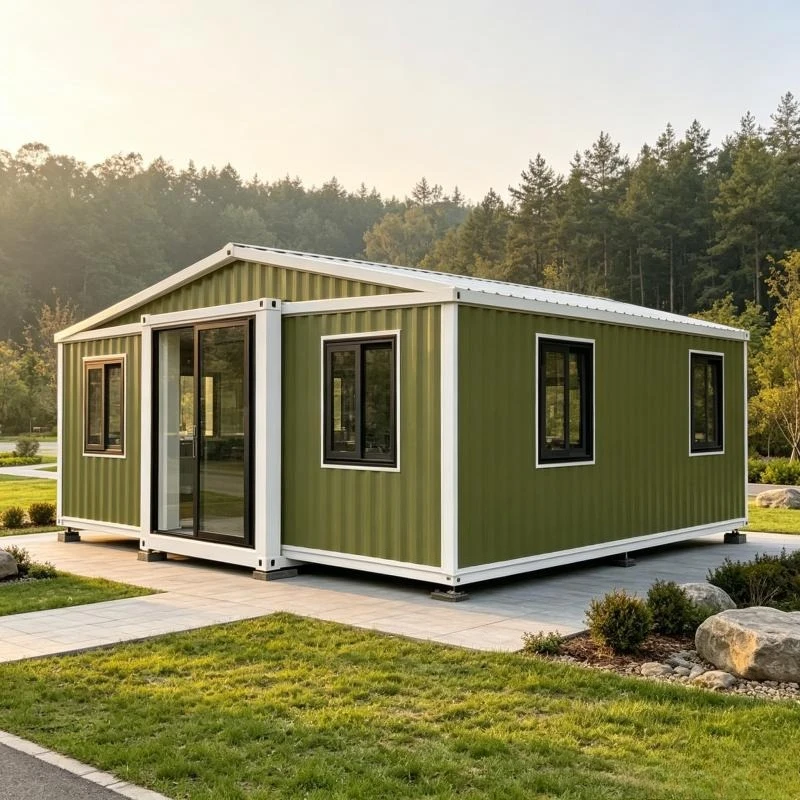 Office Container House 20/30/40ft Detachable Folding Studio 2 Bed 1 Bath Kitchen Easy Assembly Fire Retardant Durable