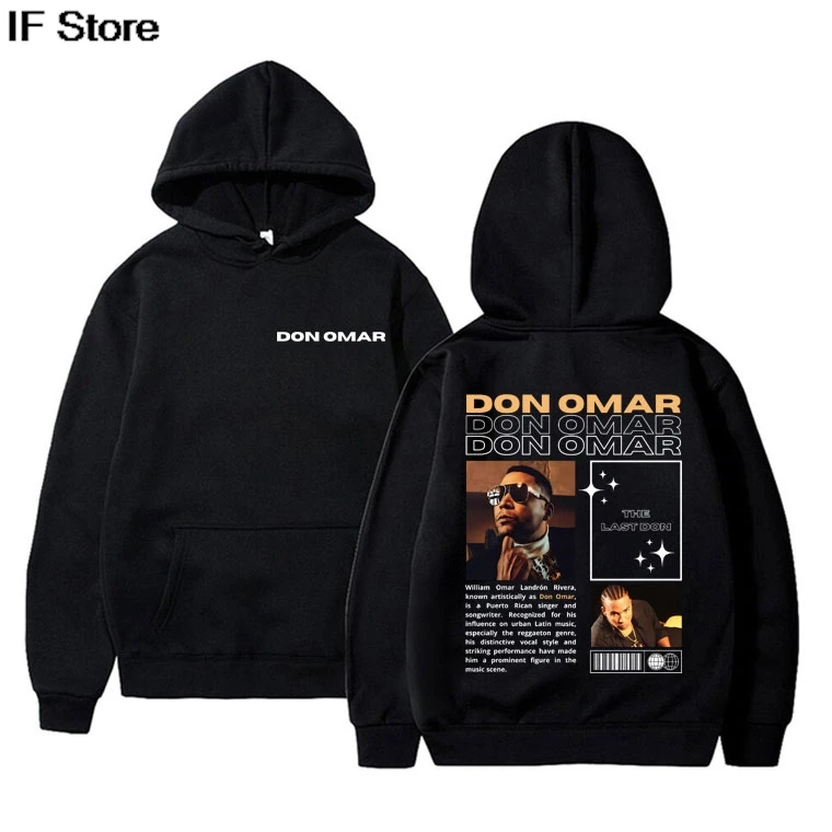 Sudadera con capucha con gráfico de cantante rara Don Omar The Last Don, Jersey informal de moda para hombre y mujer, sudadera Vintage de gran tamaño de Hip Hop