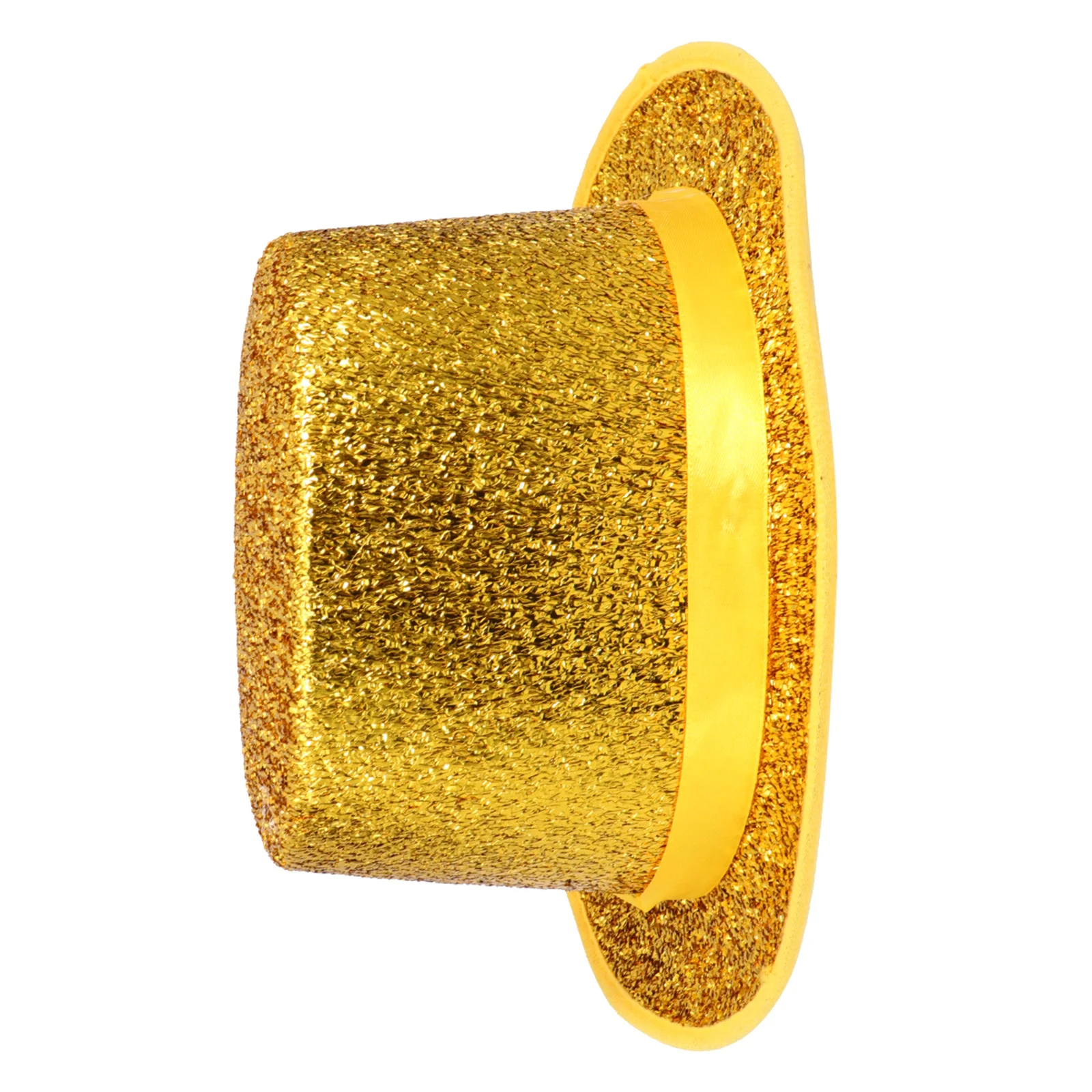 

Yellow Glitter Top Hat Premium Soft Breathable Party Hat for Adult Performance Cosplay Magician Sparkly Hats Women Shiny Party