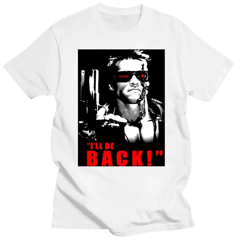 Terminator I'll Be Back Arnold 80's Classic Sci-Fi Action Movie Black T Shirt