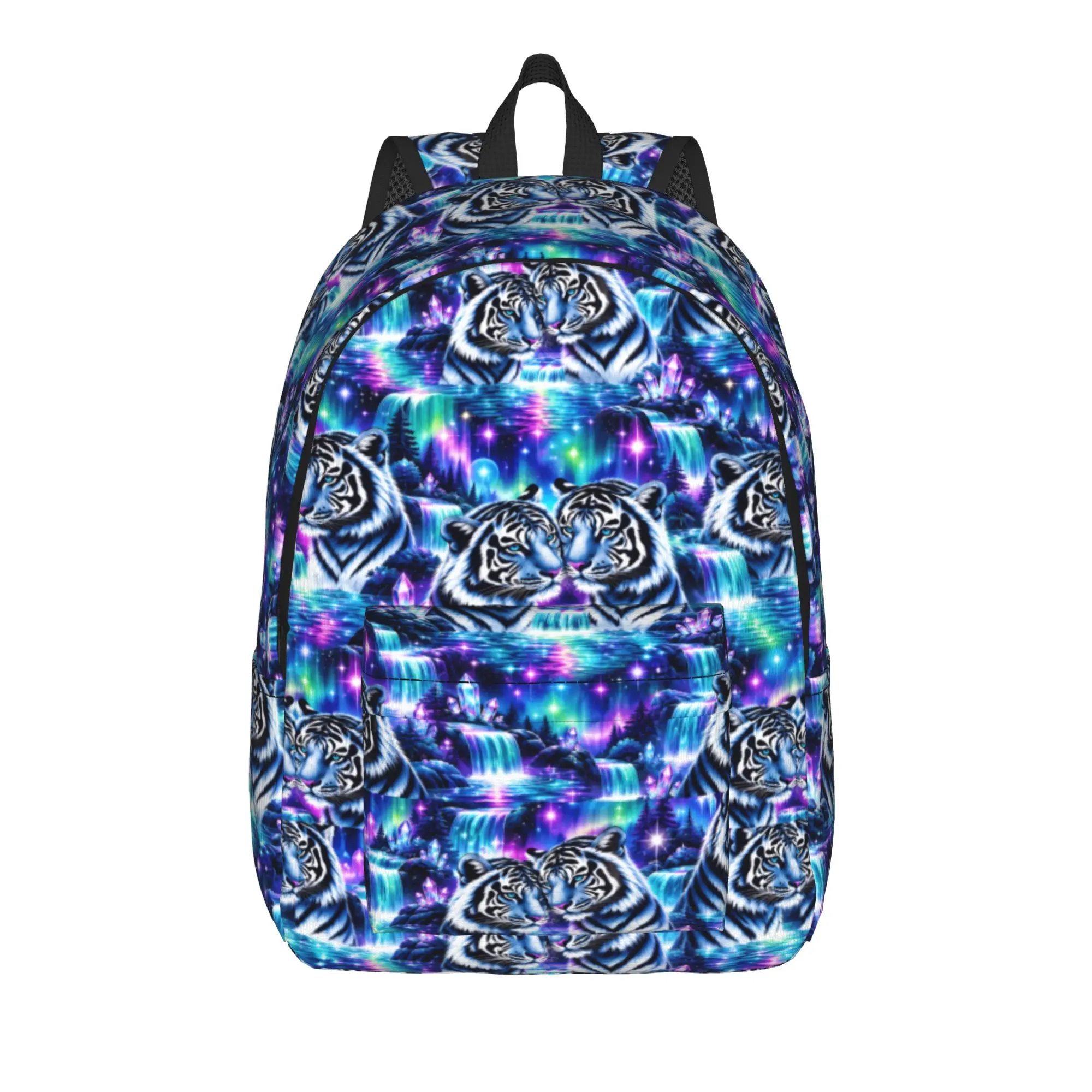 Tiger Patterned Backpack Flat 2d Digital Printing Female Polyester Travel Backpacks Pattern Casual School Bags Rucksack