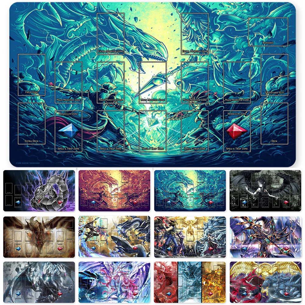 

HOT OCG Playmat Blue-eyes Ultimate Dragon Dark Magician Duel Monsters Playmats Compatible for YuGiOh TCG + Free Bag - ygo (13)