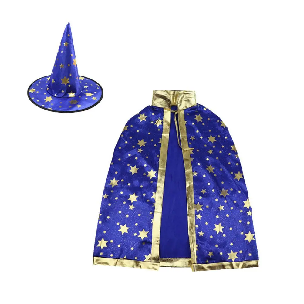 

Children Five-star Cloak Party Cape Halloween Costume Kids Stage Decor Bright Color Comfortable Fabric All-size Design Festival