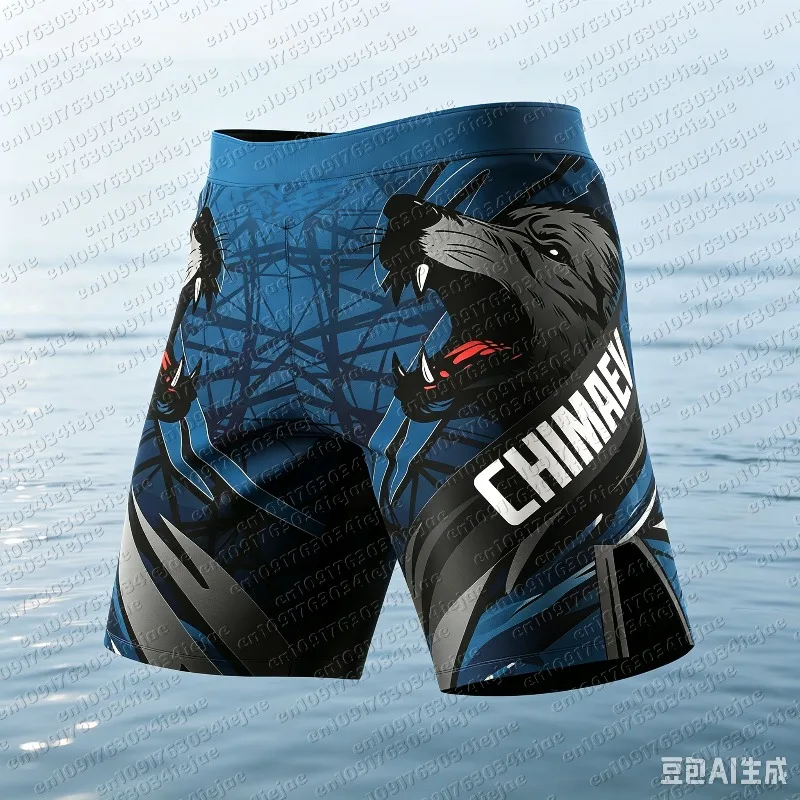 Sommer Khamzat Chimaev Shorts für Herren und Kinder, Fitness-Training, Sportshorts, locker, atmungsaktiv, schnelltrocknend, bequeme Laufshorts