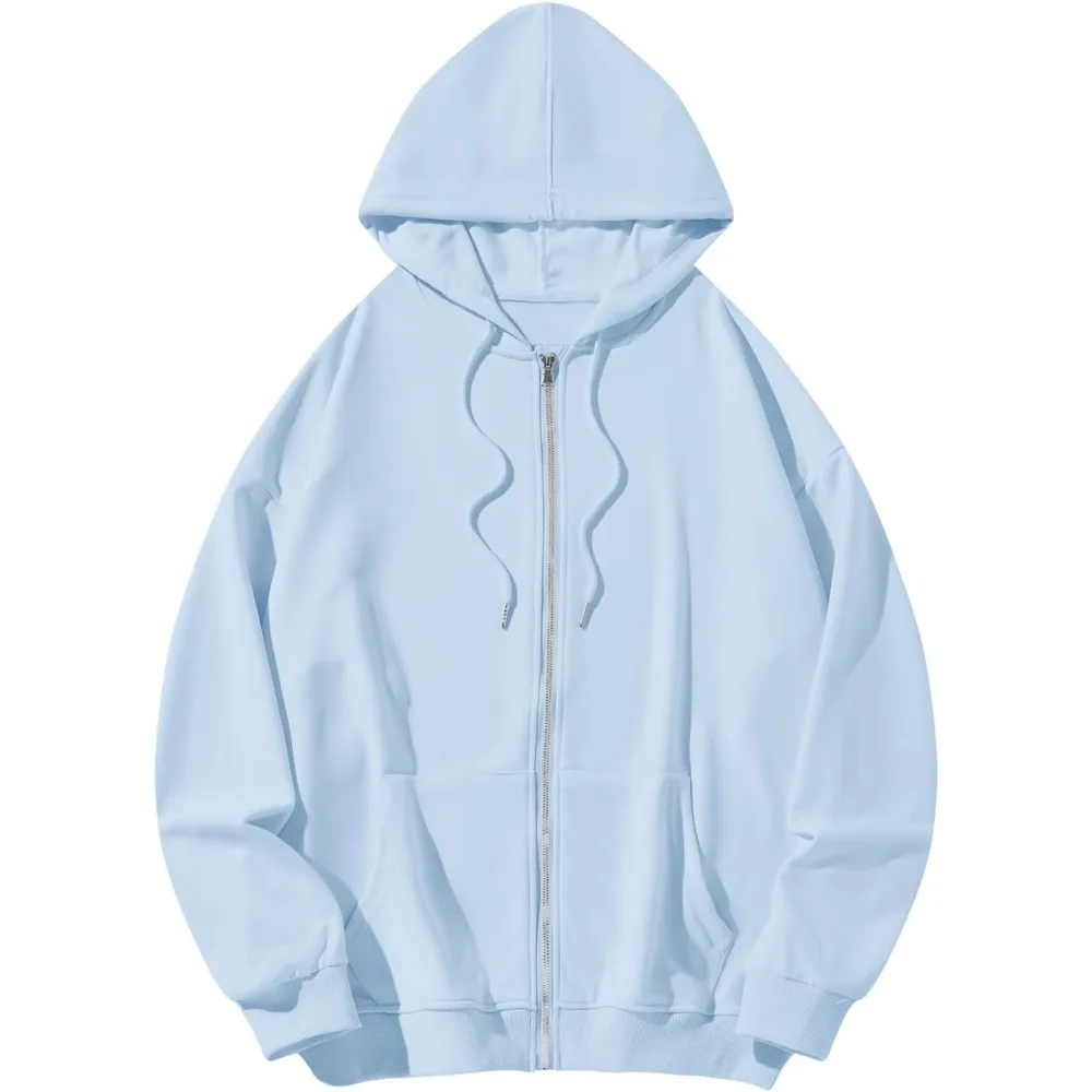 

Tesco Navy Oversized Zip-Up Hooded Sweatshirt with Kangaroo Pocket - Casual Daily Wear