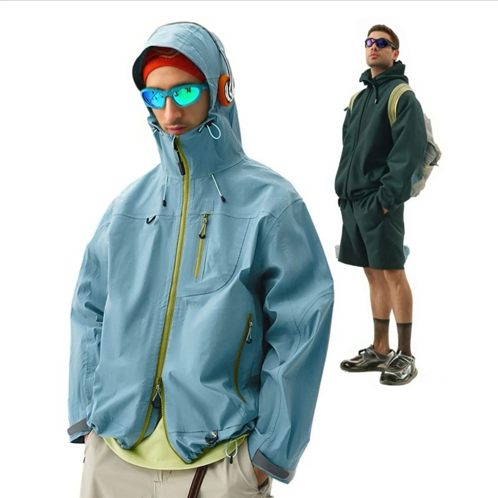 2025 Nueva chaqueta tres en uno para hombre y mujer para senderismo y ciclismo al aire libre, resistente al viento e impermeable, para pesca y montañismo