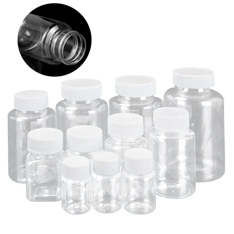 контеинер для хранения 50Pcs 15/20/30/50ml Refillable Plastic PET Seal Bottle Liquid Reagent Storage Container Food Storage Jars