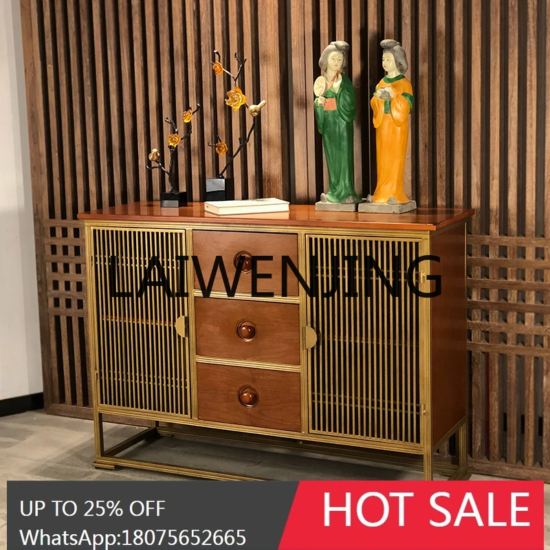 RWJ Metal Decorative Zen National Style Partition Side Cabinet Locker