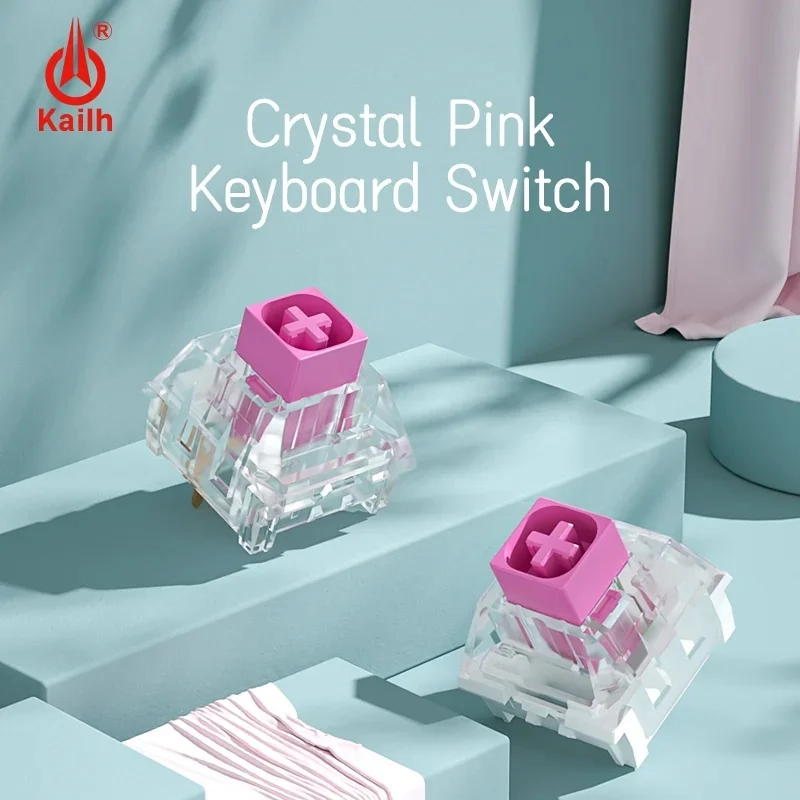 1/3/5pcs Kailh Box Crystal Pink Mechanical Keyboard Switches Customized Tactile Switches for RGB Gaming Player  ﻿