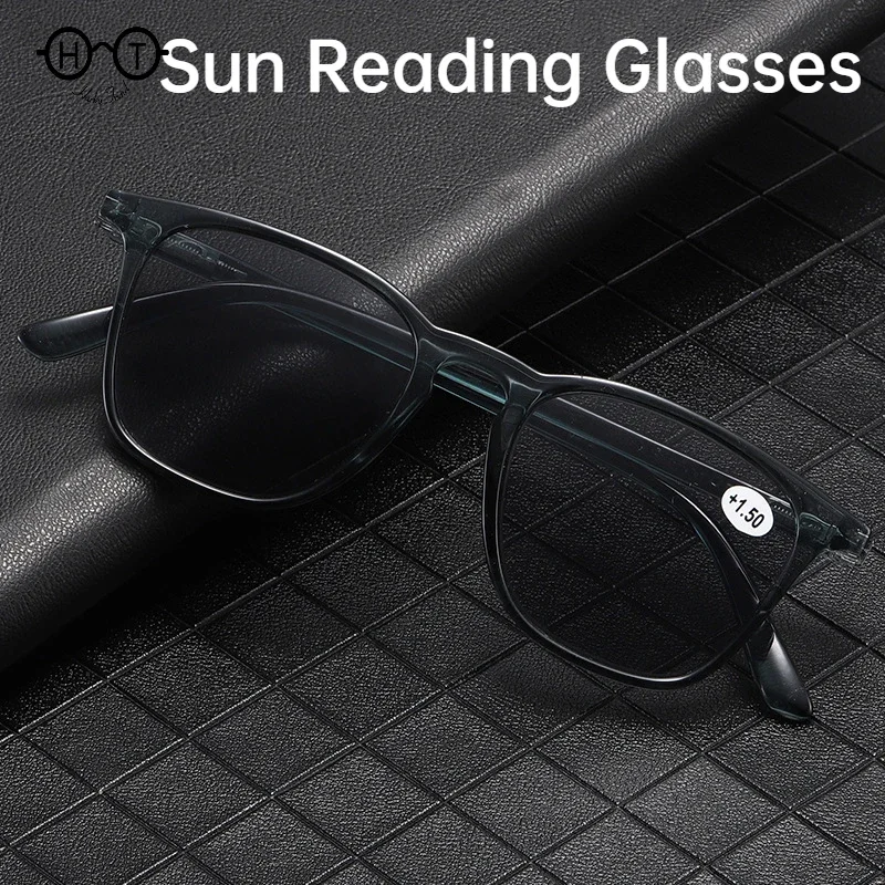 Classic Sun Reading Glasses Women Men Presbyopia Eyeglasses Sqaure Hyperopia Sunglasses Anti UV400 Diopter +1.0 To +4.0 Glasses