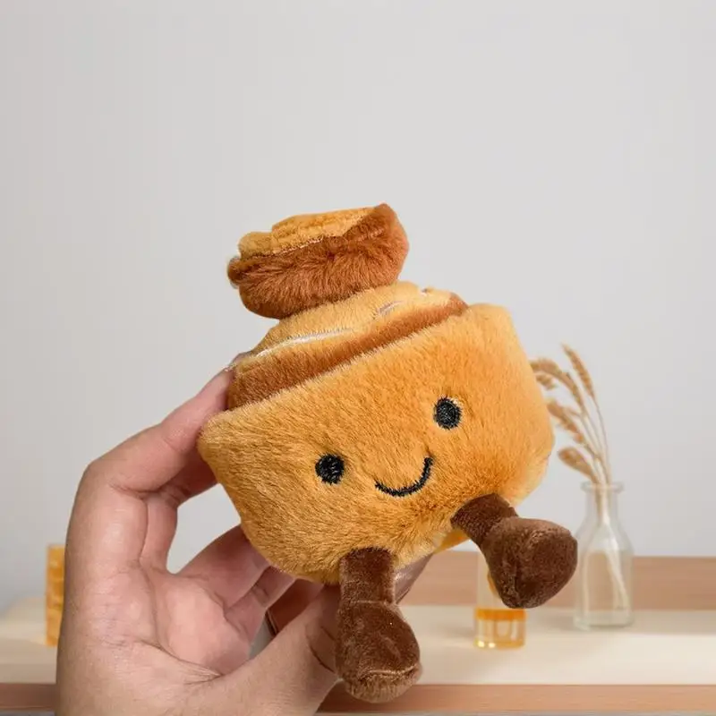 

Милый плюшевый брелок-подвеска из серии «Изысканный послеобеденный чай»: имитация яичного тарта и хлеба, мягкая игрушка-кукла, декоративный кулон для рюкзака, подарки