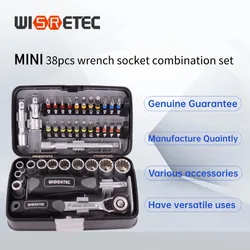 Wisretec Industrial 38pcs Mini Ratchet Wrench Socket Screw Bits Combination Hardw Set S2