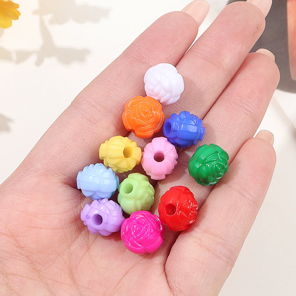 3/12/24/36pcs Multi-color Resin Oval Large Hole Beads, Used for DIY Accessories, Christmas, Halloween, Thanksgiving Decoration