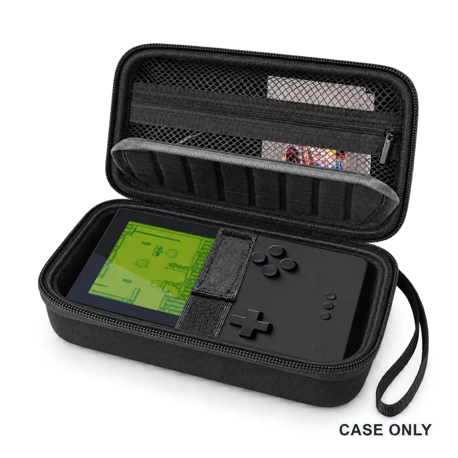 For Analogue Pocket Case Hard EVA Carrying Bag Protective Storage Cover Handheld Game Console Organizer with Mesh Pocket Divider