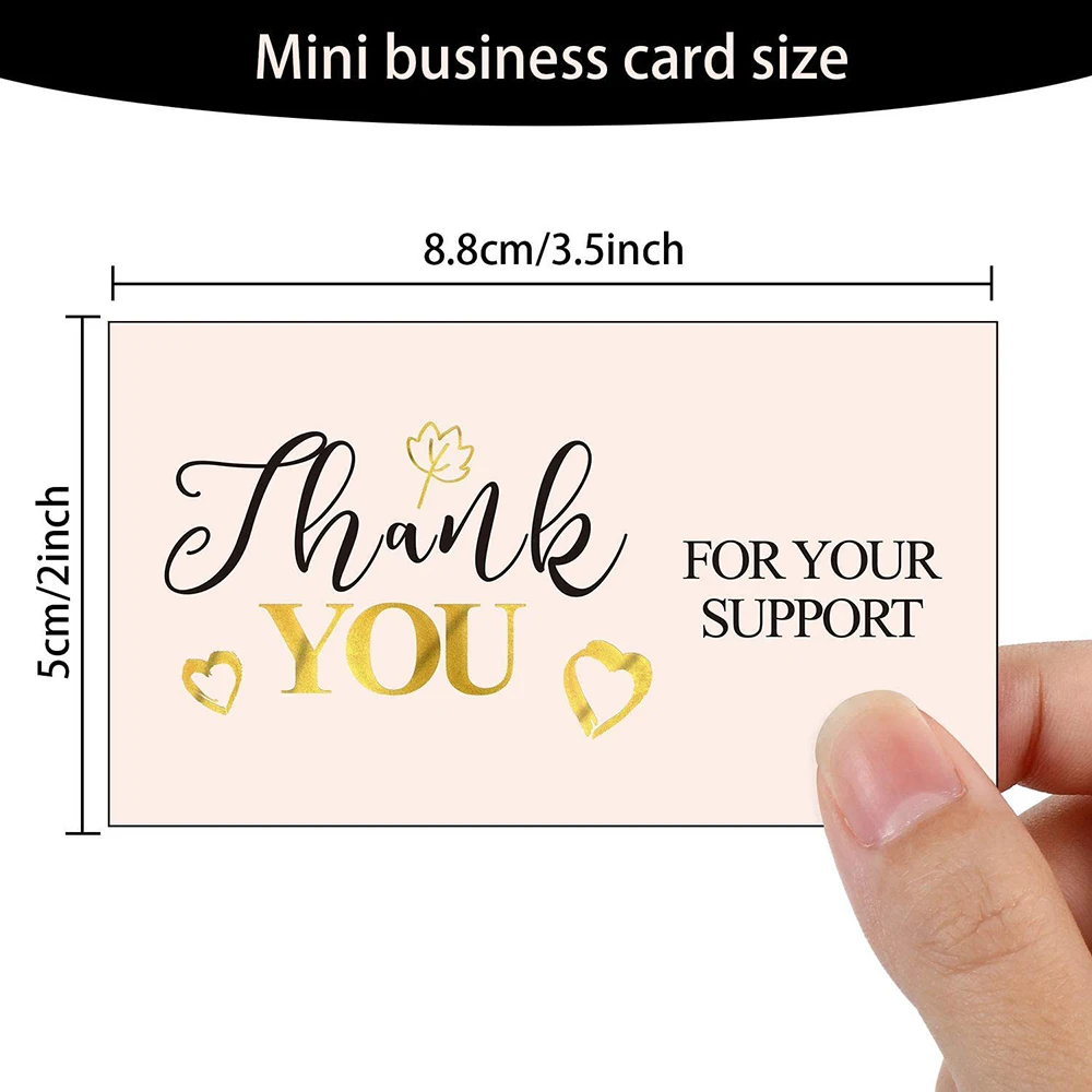 50pcs Pink Thank You Card For Your Order  Support Small Business Decoration Labels Card For Gift Box Packing Bag Handmade Store