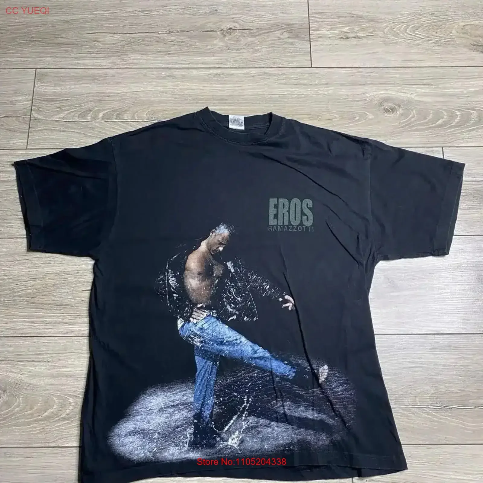 تي شيرت رجالي Eros Ramazzotti World Tour 2006 مقاس XL أسود عتيق مصمم ملابس عصرية أنيقة ومتمددة ومتعددة الاستخدامات #1