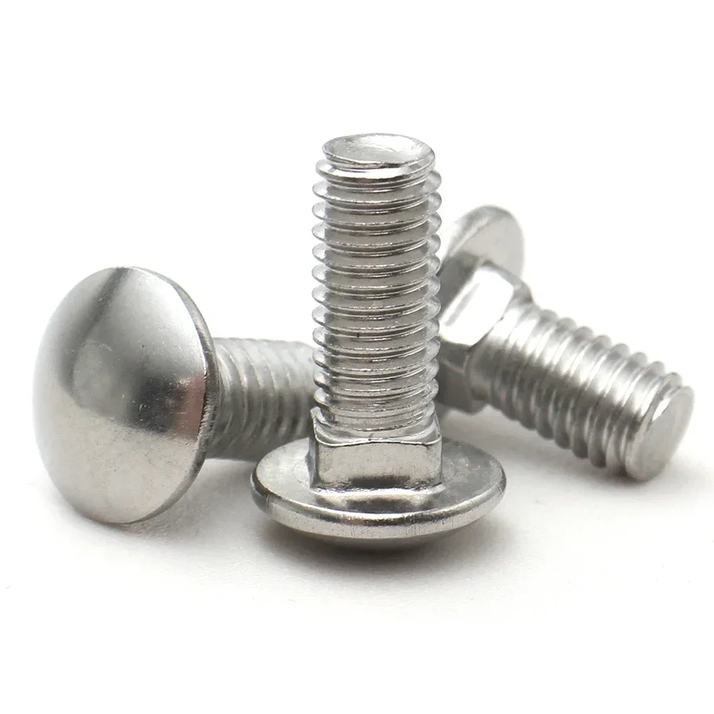 2-20 pezzi M3 M4 M5 M6 M8 M10 M12 304 bullone per carrello in acciaio inossidabile viti a testa grande semicircolare con collo quadrato bulloni per mensola a testa piatta