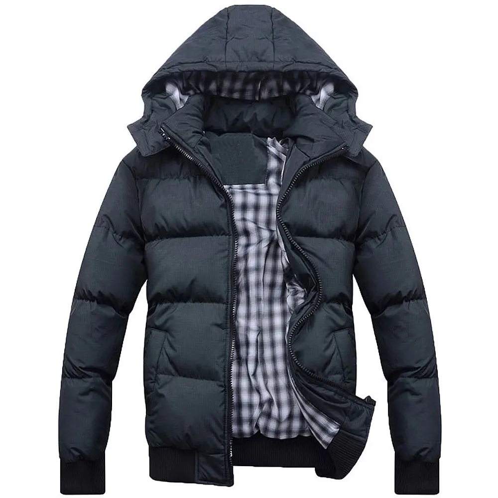 

Men's Hooded Cotton Jaet Winter Padded Coat Faion Urban Sle ort Length Zipper Decoration Loose Fit Teenager Suitable