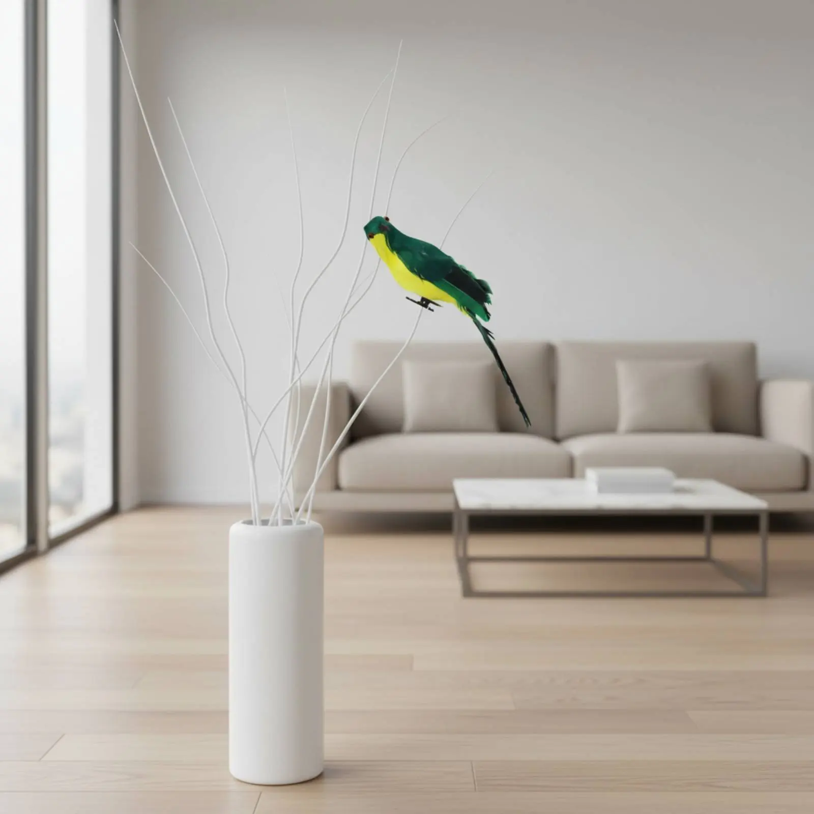

Simulation Feather Parrot Lifelike Appearance Fake Parrot Decoration Colorful Avian Fastener Decoration Lightweight