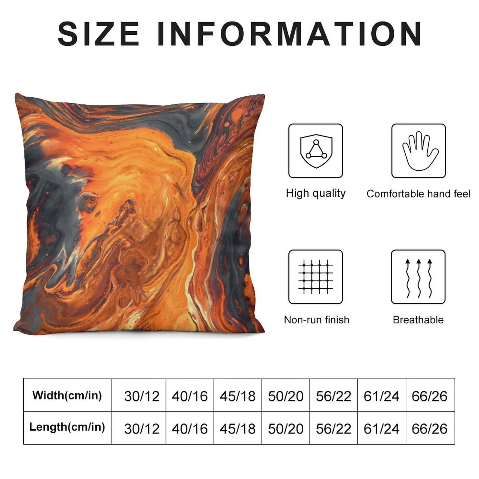 Orange and Grey Martian Marble Texture Throw Pillow Sofa Covers For Living Room christmas pillowcases luxury sofa pillows pillow