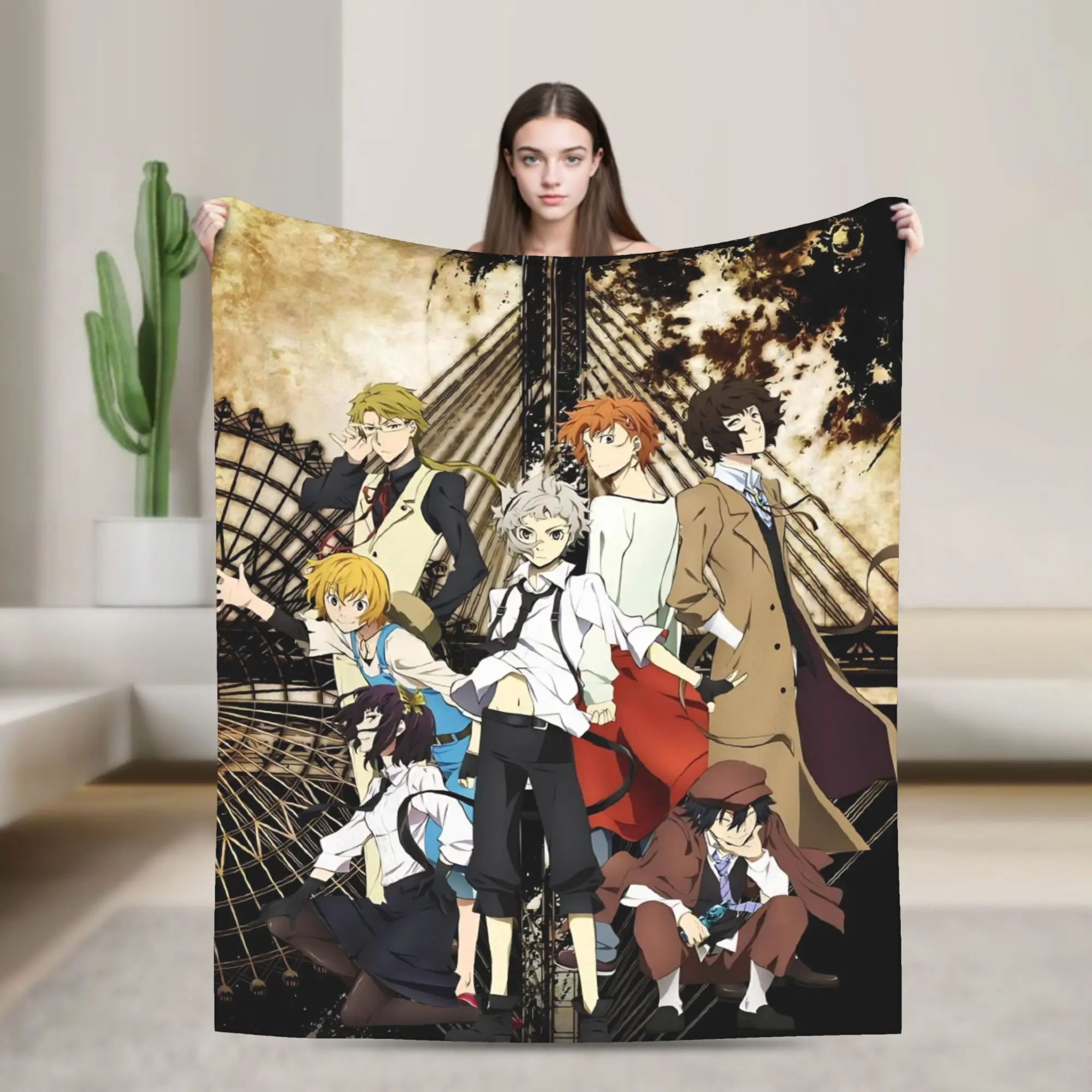 Bungo Stray Dogs Rampo Blanket Flannel All Season  Portable Warm Throw Blanket for Bedding Office Bedding Throws