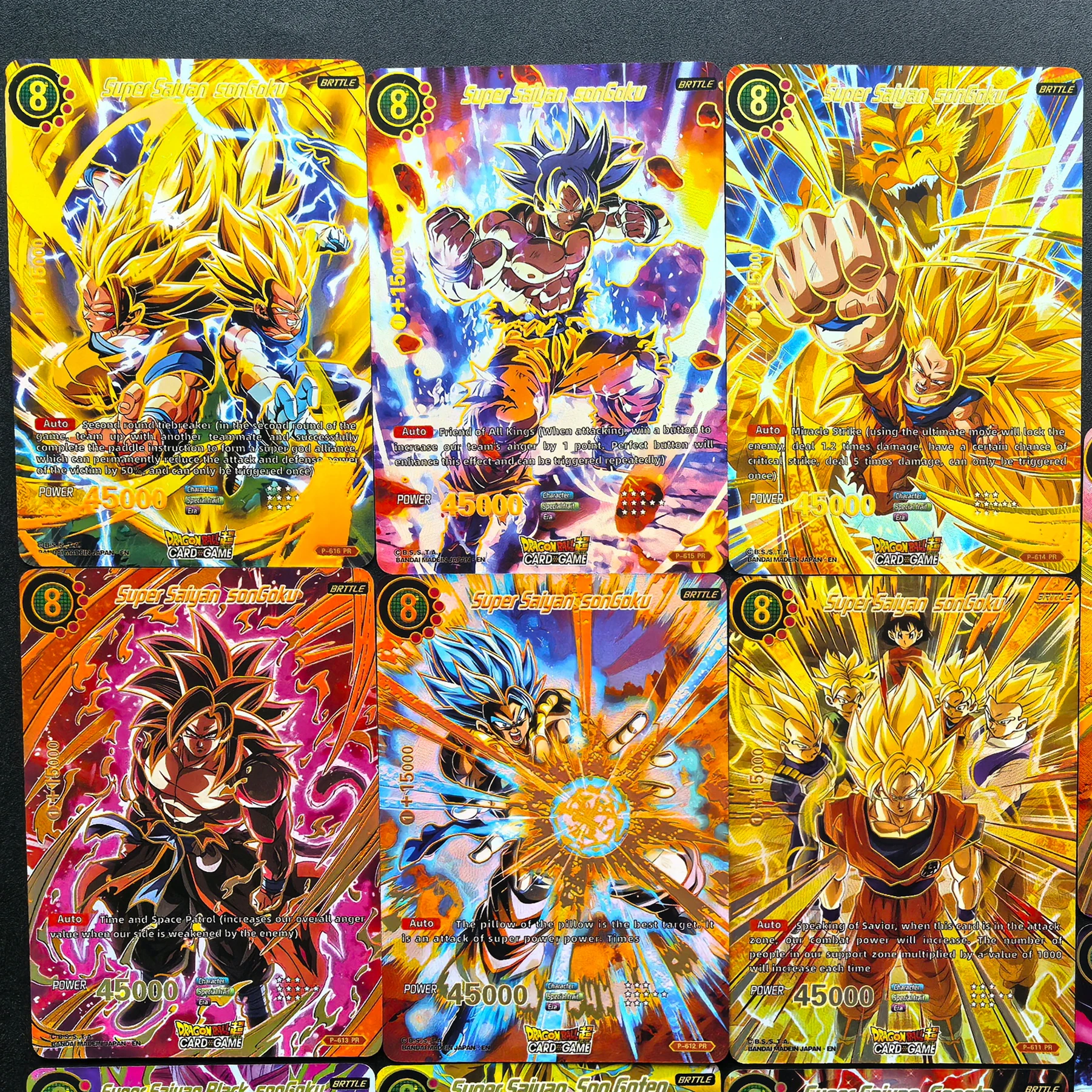 11Pcs/set Diy Dragon Ball Ultra Instinct Collection Card Refraction Color Flash Hot Stamping Super Saiyan Anime Cards Gift Toys