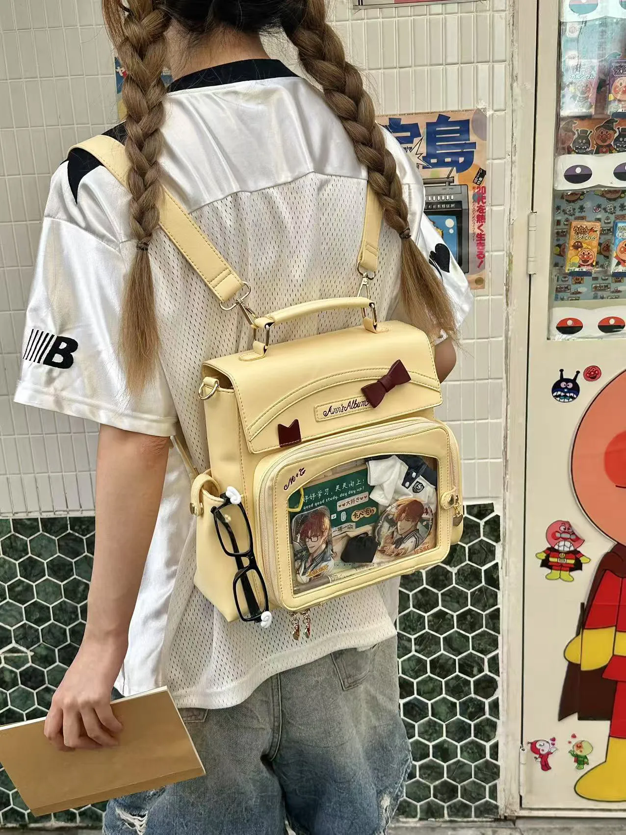 Original Cute One Shoulder Oblique Span Candy Color Memory Book Pain Shoulder Small Food Intake Pain Bag Daily Lolita Backpack