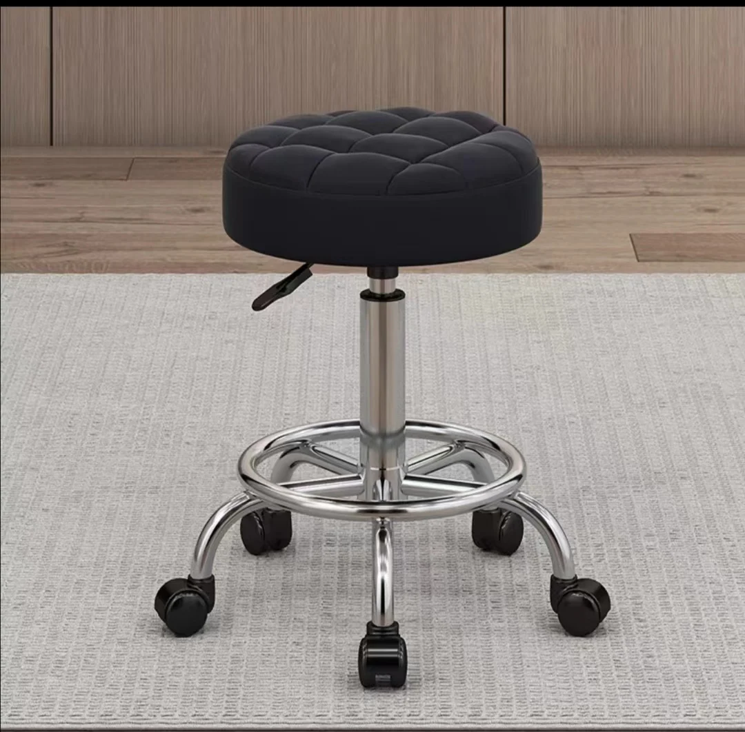 

Genuine Leather Swivel Bar Stool With Back For Home Bar School Mall Gym Workshop Restaurant Outdoor Staircase